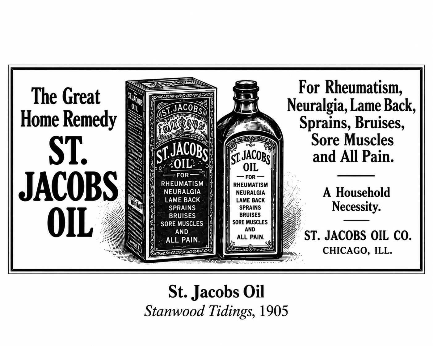 St. Jacobs Oil advertisement, Stanwood Tidings, 1905